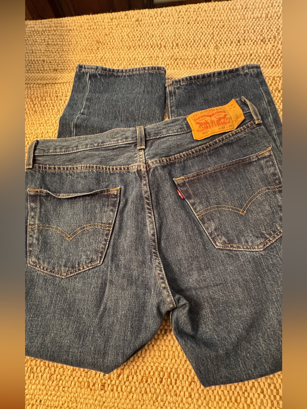 Levi’s 501 Original Jeans 33x29 Medium Wash Button Fly Straight Leg Denim